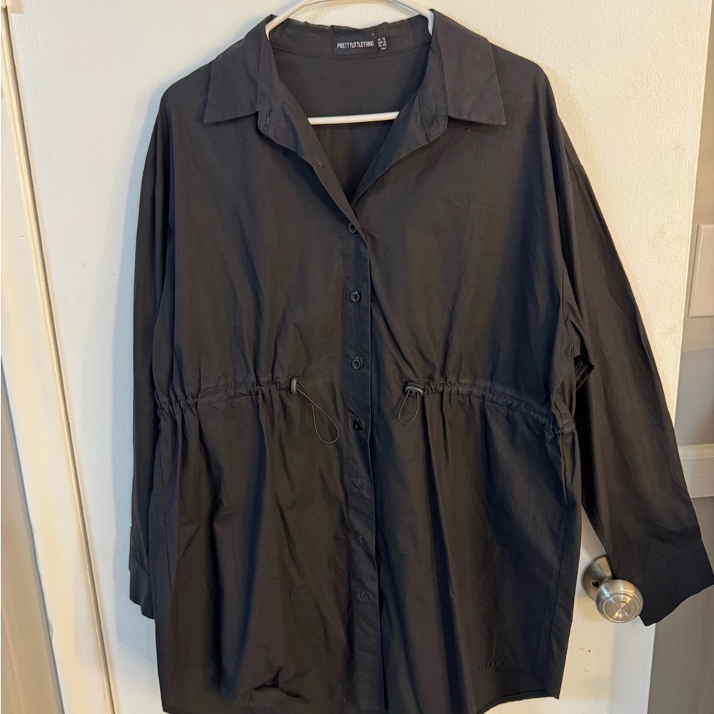 PrettyLittleThing Charcoal Blouse